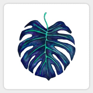 Blue monstera leaf Magnet
